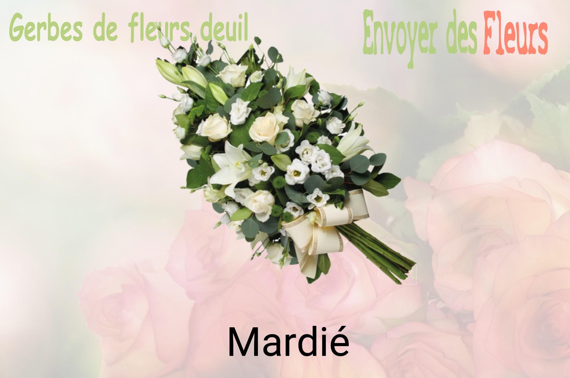 Gerbe de fleurs de deuil livrée à Mardié